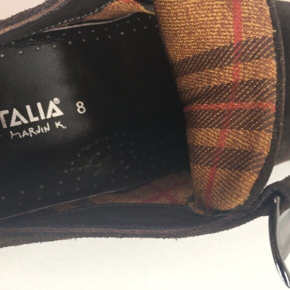 Aquatalia Brown Suede Wedge Loafer Velcro Closure Size 8 - Picture 10 of 11